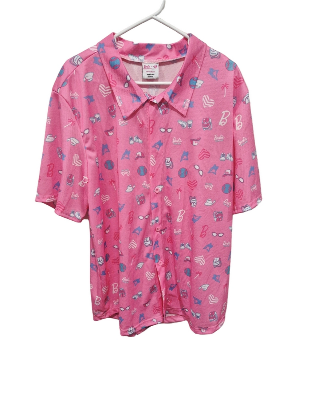 Barbie x Toronto Blue Jays Game Day Button Up Shirt Pink MLB Size XL